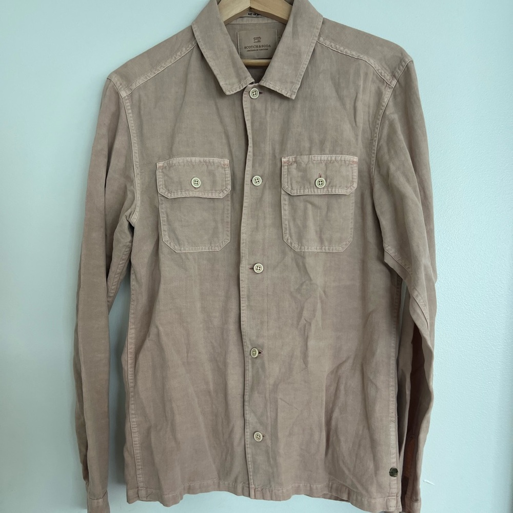 Scotch & Soda Tan Lightweight Shirt Jacket